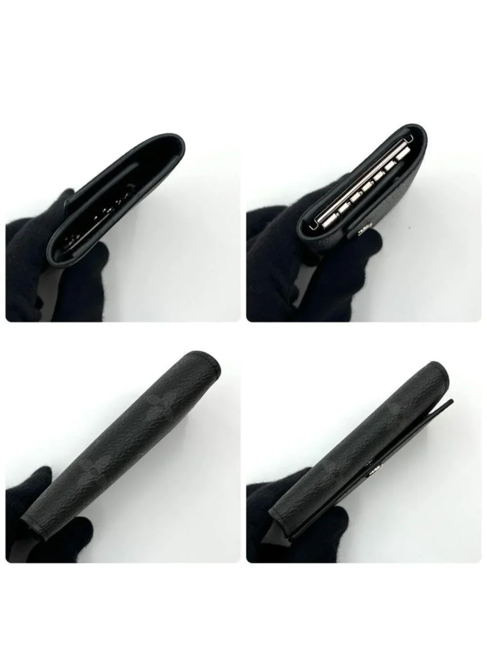 Louis Vuitton Monogram Eclipse Key Case Multicles 6 Black Key Holder